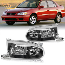 For 2001 2002 Toyota Corolla Clear Lens Front Headlights Headlamps Leftright