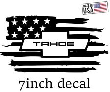 Chevy Bowtie Flag Tahoe Truck Decals Window Sticker Suv Usa Stickers