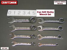 Craftsman Tools 8pc Fully Polished Chrome Sae Stubby 12pt Combination Wrench Set