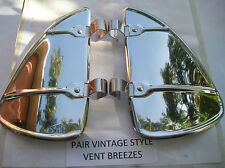 New Pair Of Vintage Style Stainless Steel Air Vent Deflectors 