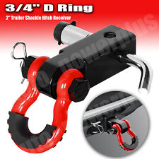 2 Tow Shackle Hitch Receiver 34 D-ring Recovery Heavy Duty For Truck Jeep Suv