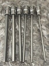 Snap On Tools New 206efal 6pc 38dr Sae Extra-long Hex Bit Socket Driver Set