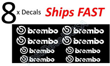 8 X Brembo Caliper Decal White Sticker - Heat Resistant - Free Shipping