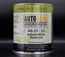 Autobahn Oxford White Basecoat Car Auto Paint Quart Ab-yz Ford Code Yz
