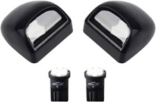 Led License Plate Light Lamp Lens White Bulbs Black Rear Housing Compatible With