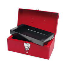 Urrea Industrial 12 In Metal Tool Box With Plastic Handle And Metallic Tray