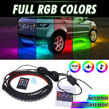 4 Pcs Rgb 48 Led Strip Under Car Tube Underglow Underbody System Neon Light Kits