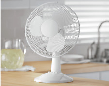 12-inch 3-speed Oscillating Table Fan White Adjustable-tilt Fan Head Settings