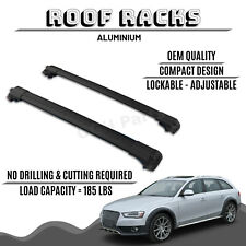 Lockable Aluminium Roof Rack Cross Bars For Audi A4 Allroad 2013-2016 Black