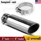 3 Inlet Bolt On Diesel Exhaust Tip 4 Outlet 12inch Long Chrome Stainless Steel