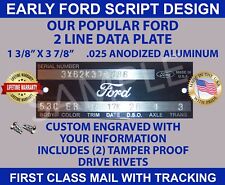 Serial Number Id Data Tag Engraved With Your Info Vintage Script Design U.s.a.