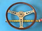 Lesleston Steering Wheel 15 Wood Rim Aluminum Spoke Need Tlc