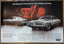 1972 Pontiac Grand Am Silver Grey Coupe Sedan Bucket Seats 4 Pg Vintage Print Ad