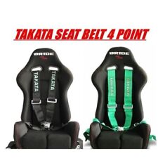 Takata 4 Point Snap-on 3 Camlock Racing Seat Belt Harness Universal Green Black