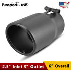 Diesel Exhaust Tip 2.5 Inlet 3 Outlet 6long Bolt-on Stainless Steel Black