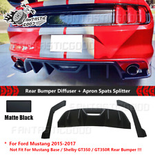 For Ford Mustang 2015-17 Hn Style Matte Rear Bumper Diffuser Wcorner Extension