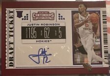 Justin Robinson Virginia Tech Basketball Panini Autograph Rookie Card Blue Foil