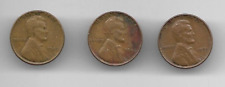 Three 3 Wheatie Lincoln Cents - 1945 1946 1951 - Circulated