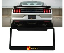 Ford Mustang Roush Black Metal License Plate Frame Cover Tag With P-51 Logo