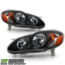 For Black 2003-2008 Toyota Corolla Replacement Headlights Headlamps Leftright