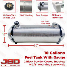 Fuel Tank With Gauge 10x30 10 Gallon End Fill Spun Aluminum 14 Npt Gas Tank