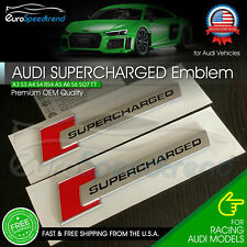 2x For Audi Supercharged Badge Emblem 3d Side Fender A3 A4 A5 A6 A7 A8 Q3 Q5 Oem