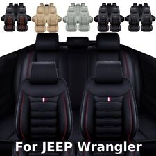 For Jeep Wrangler Car 125 Seat Covers Full Set Pu Leather Front Rear Protector