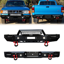 Vijay For 1993-1997 Ford Ranger Steel Front And Rear Bumper Wwinch Platelights