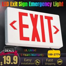 Red Led Emergency Exit Light Sign Ac 120v277v Led Lamp Abs Fire Resistance Ul