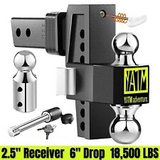 Yatm Trailer Hitch Fits 2.5 Inch Receiver 6 Inch Adjustable Drop Hitch18500lbs