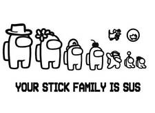 Vinyl Decal-among Us Imposter Sus Stick Family Cat Fits Jeep Car Truck Sticker
