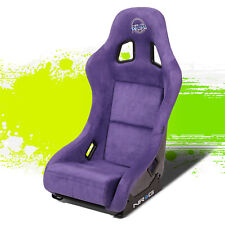 Nrg Performance Purple Fiberglass Alcantara Prisma Fixed Back Bucket Seat Medium