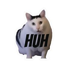 Huh Cat Meme Sticker 3 Vinyl Decals Funny Gift For Kitty Cat Viral Pet Owner
