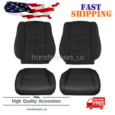 For 2008-12 Honda Accord Driver Passenger Bottom Top Leather Seat Cover Black