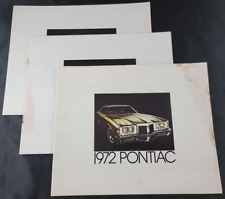 Lot Of 3 1972 Pontiac Vintage Automotive Advertising Sales Brochure  See Cond.