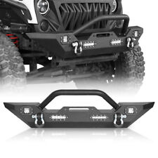 Front Bumper For Jeep Wrangler Jk Jl Gladiator Jt 07-24 Wwinch Plate Lights