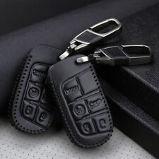Remote Key Fob Cover Leather Case For Jeep Grand Cherokee Chrysler Dodge Fiat Sh