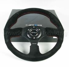 Nrg Steering Wheel 12 Black Suede Leather With Red Stitching 320 Mm