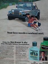 1988 Jeep Wrangler Vintage Sahara Mennen Afta Original Print Ad 8.5 X 11