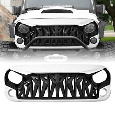White Black Shark Grille Replacement Grill Fit 07-18 Jeep Wrangler Jk Jku Abs