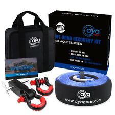 Aya Gear Recovery Kit 3x20tow Strap2shackle Hitch Receiver34shackles2pcs