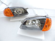 Black Headlight Amber Corner Light For Mazda Protege Bj Mk8 1999 2000 Sedan