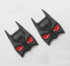 2pcs Metal Batman Mask Dark Knight Badge Car Rear Emblem Decal Sticker Black Red