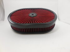 12 Black Super Flow Oval Air Cleaner Set With Washable Element
