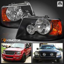 Black Fits 2003-2006 Ford Expedition Replacement Headlights Lamps Leftright