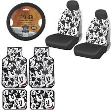 11pc Mickey Mouse Car Truck Front Seat Covers Floor Mats Steering Wheel Cover