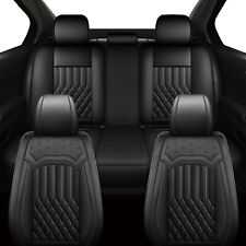 Car 5-seat Covers Faux Leather Cushion Full Set Black For Honda Civic 2003-2015