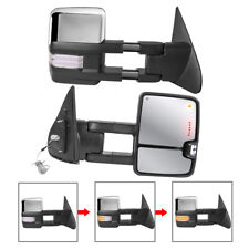Chrome Power Heated Tow Mirrors For 2007-2021 Toyota Tundra W Sequential Signal