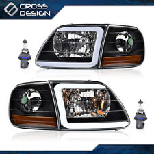 Clear Led Headlights Corner Parking Lights Black Fit For 97-04 F150 Expedition