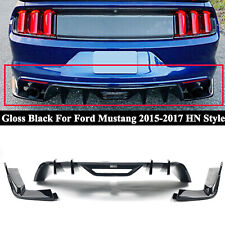For Ford Mustang 15-2017 Hn Style Rear Bumper Diffuser Apron Spats Gloss Black